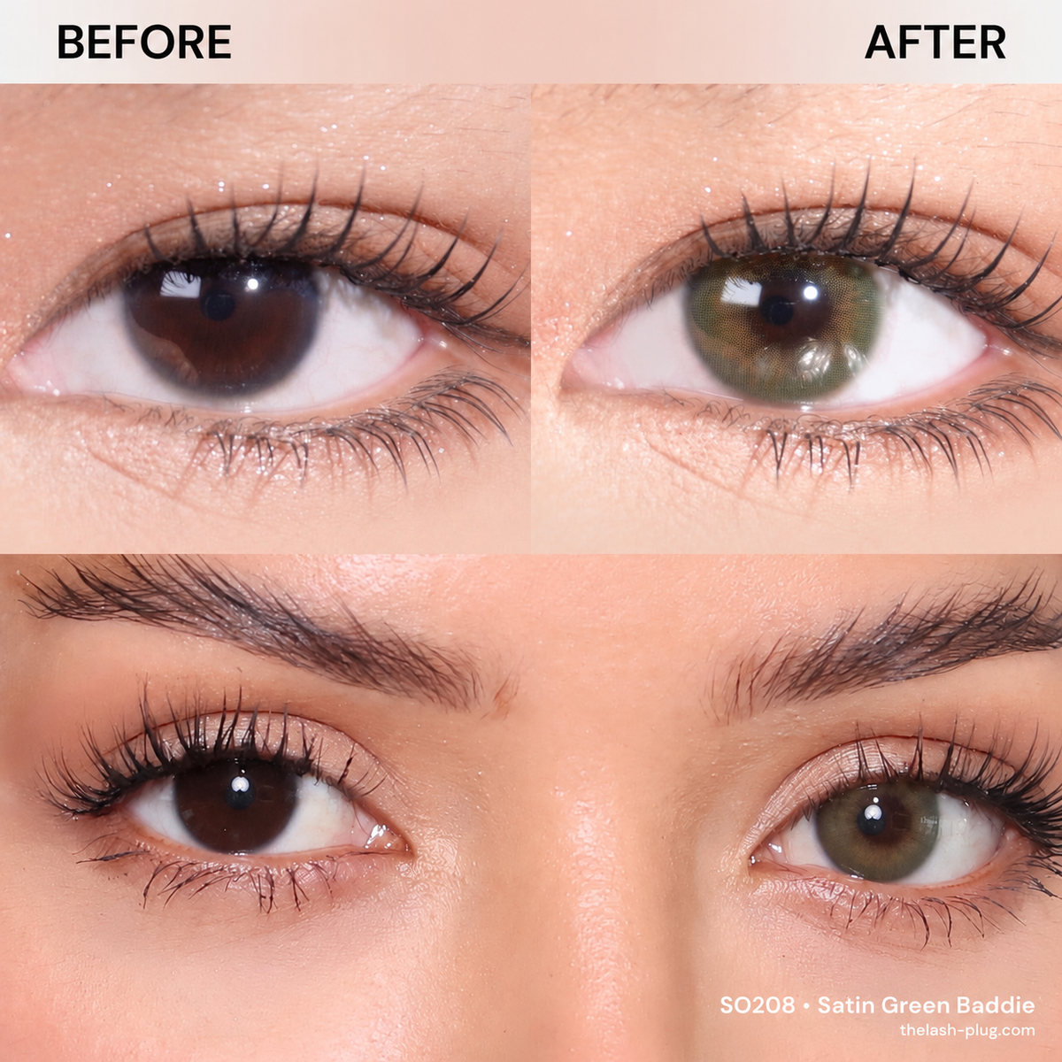 S0208- Satin green baddie-soft hydrophilic contact lens 