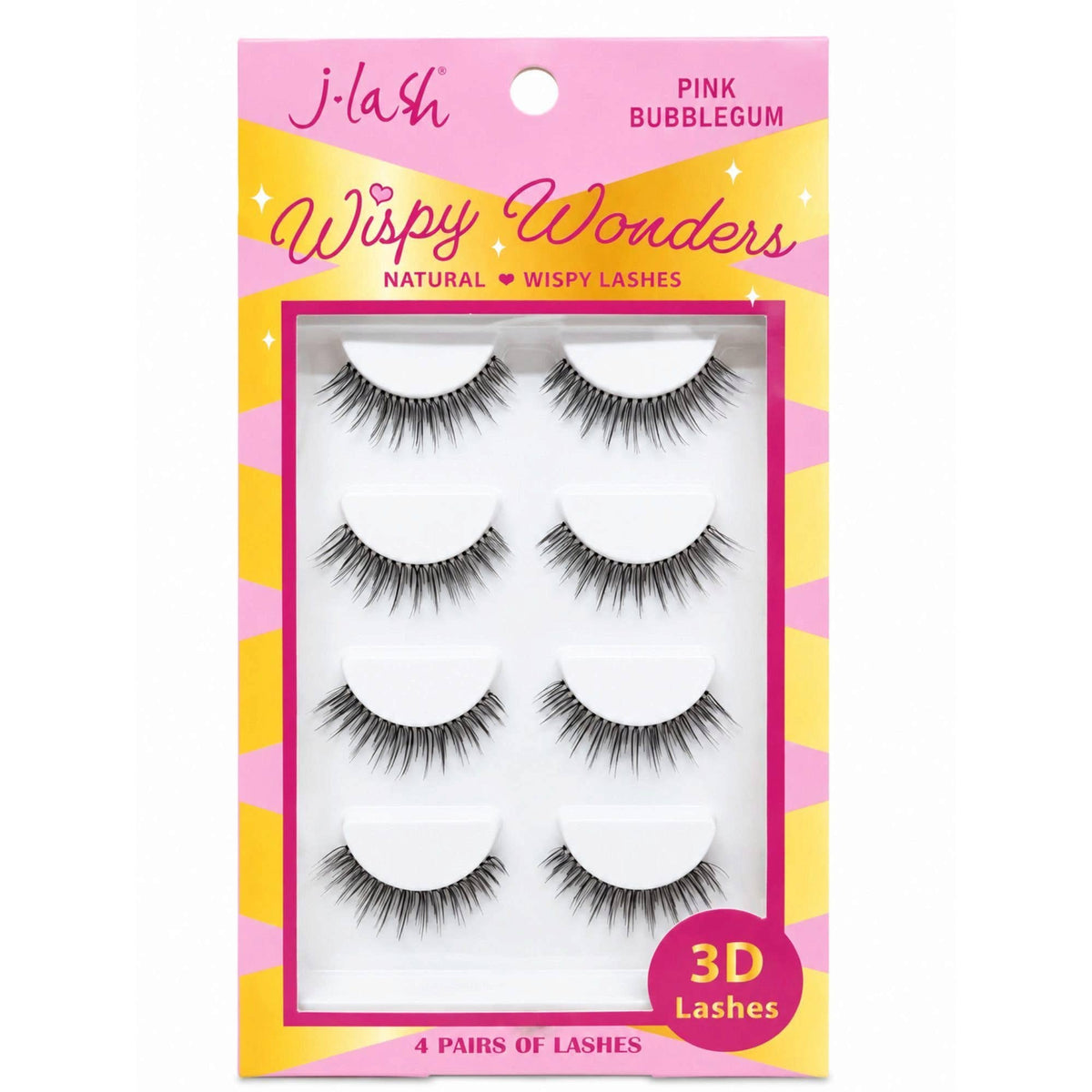 3D Wispy Wonders Pink Bubblegum Lashes 4 Pack