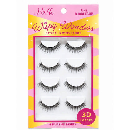 3D Wispy Wonders Pink Bubblegum Lashes 4 Pack