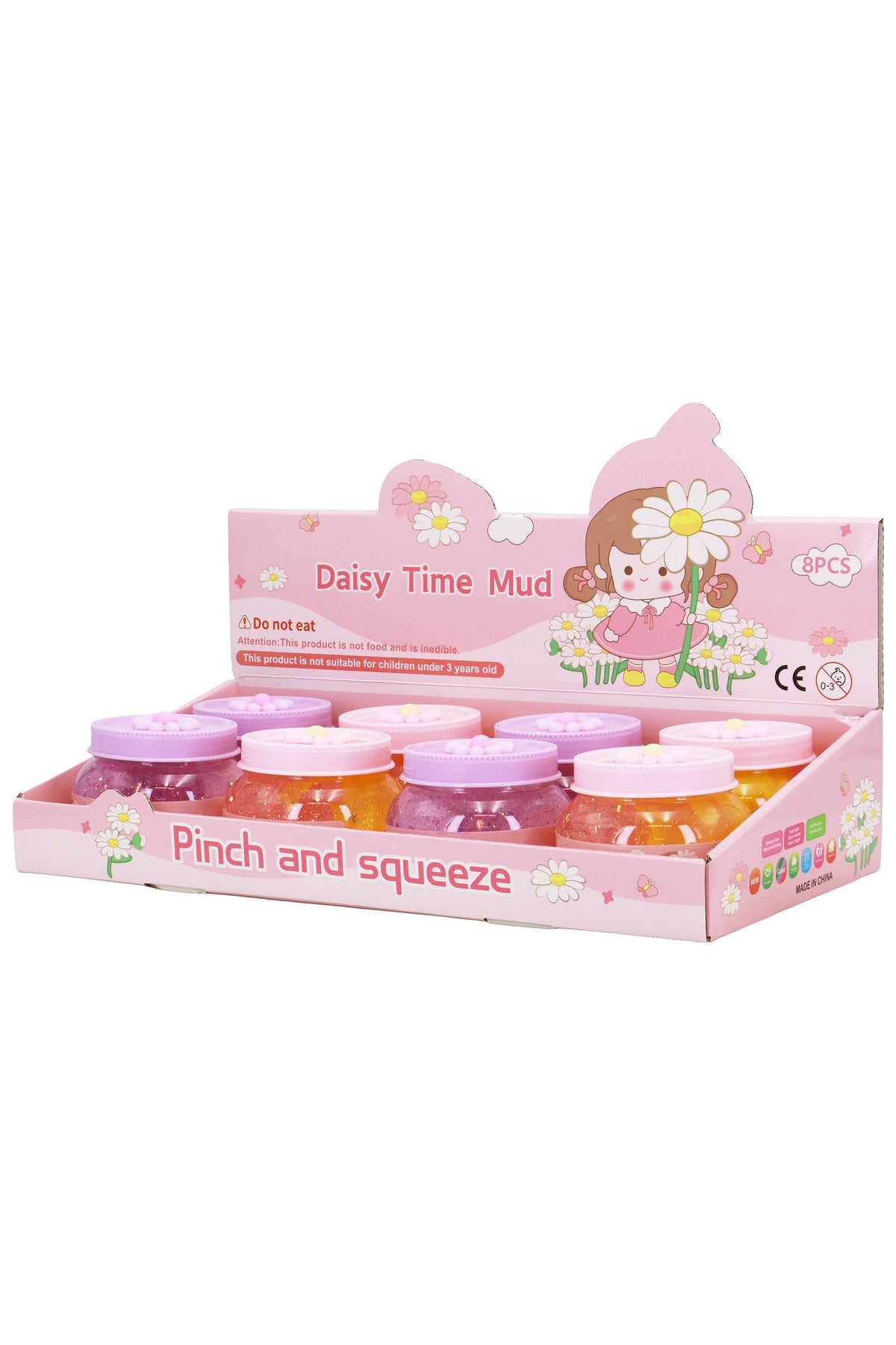 Daisy Flower Glittery Slime Jar -ASSORTED / ONE SIZE