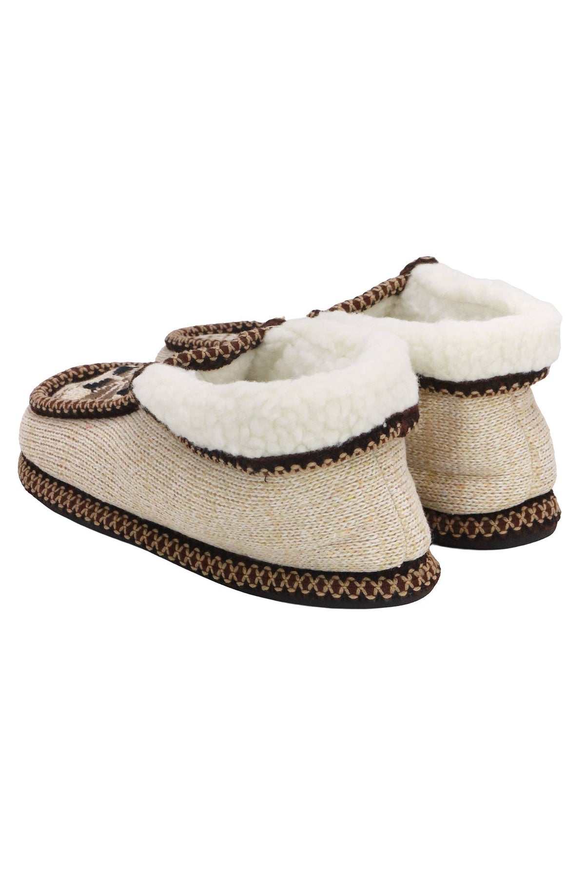 Snowflake Woven Fleece Lined Moccasin Slippers: ASSORTED / ASSORTED