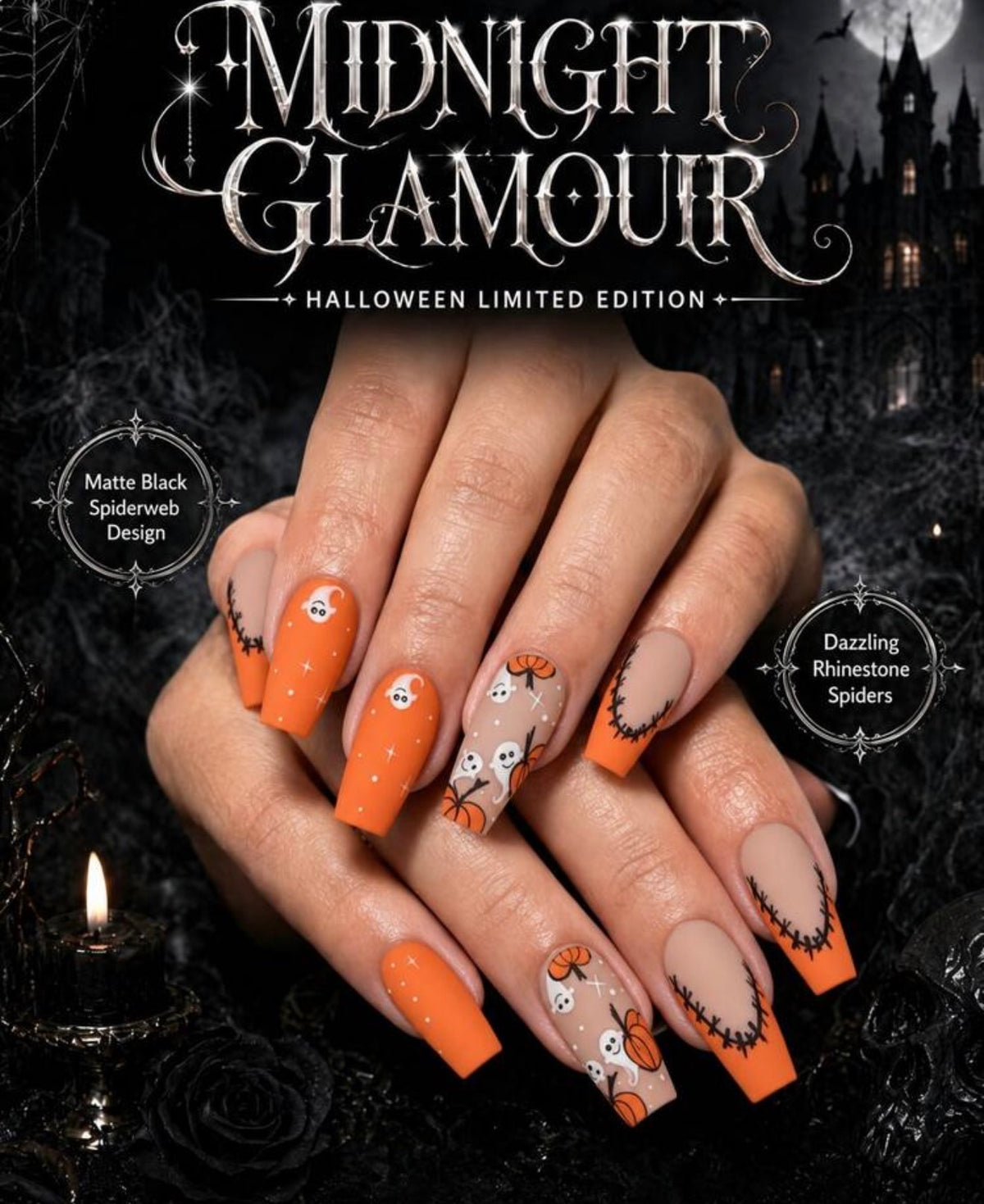 🌙 MIDNIGHT GLAMOUR COLLECTION 🌙

🎃 Halloween Limited Edition Press-On Nails