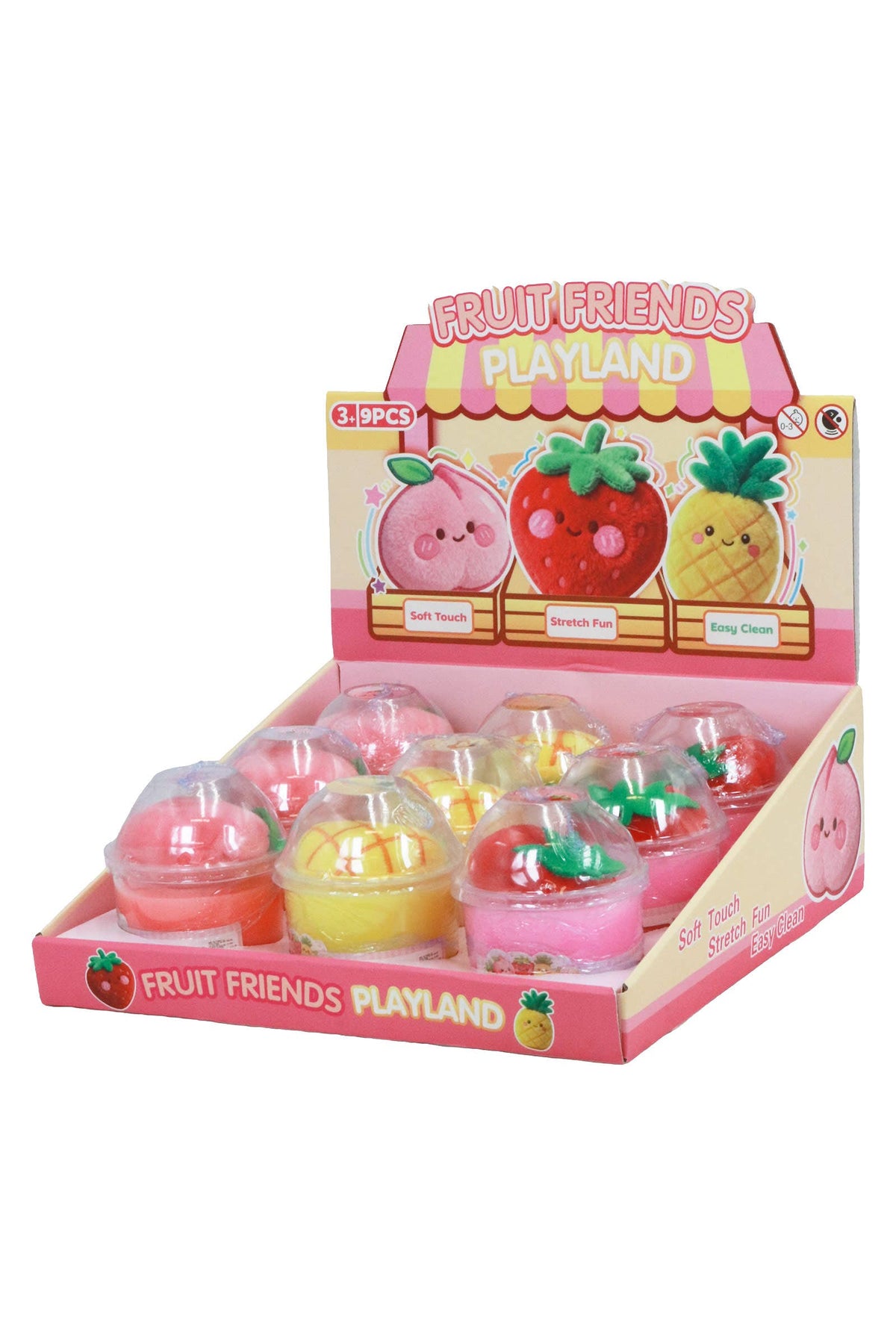 Fruit 2-in-1 Gel Slime and Fuzzy Plush Toy Cup - 9 Count: ASSORTED / ONE SIZE