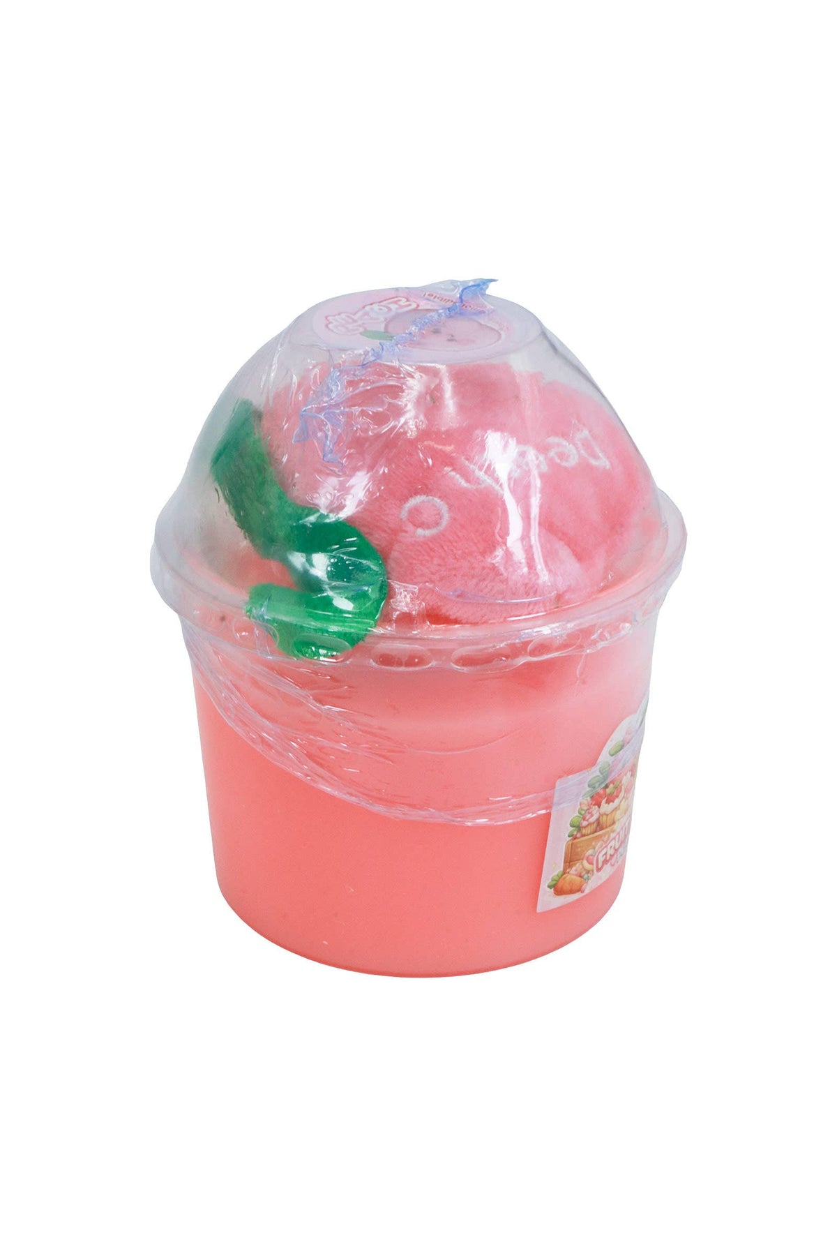 Fruit 2-in-1 Gel Slime and Fuzzy Plush Toy Cup - 9 Count: ASSORTED / ONE SIZE