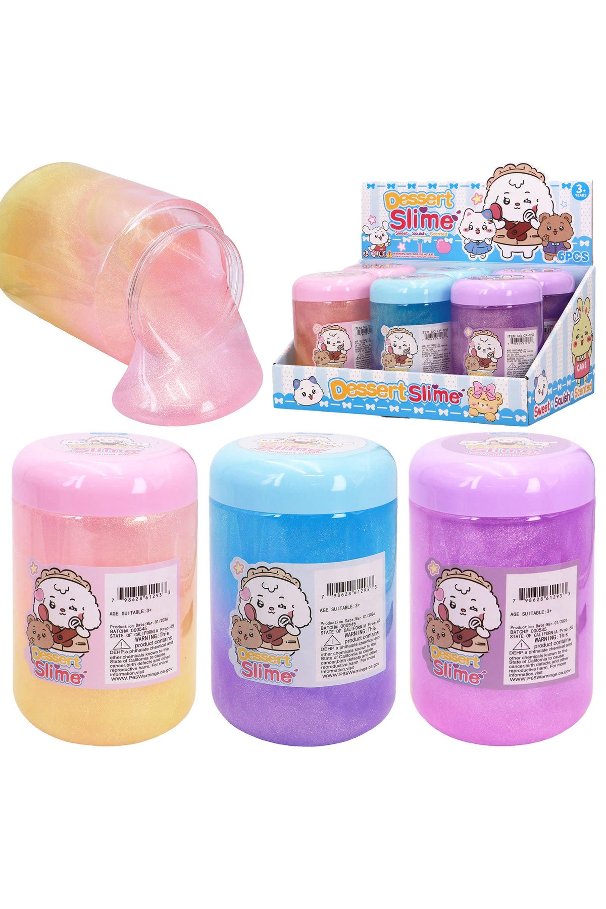 Cute Pastel Ombre Glittery Slime Jar: ASSORTED / ONE SIZE