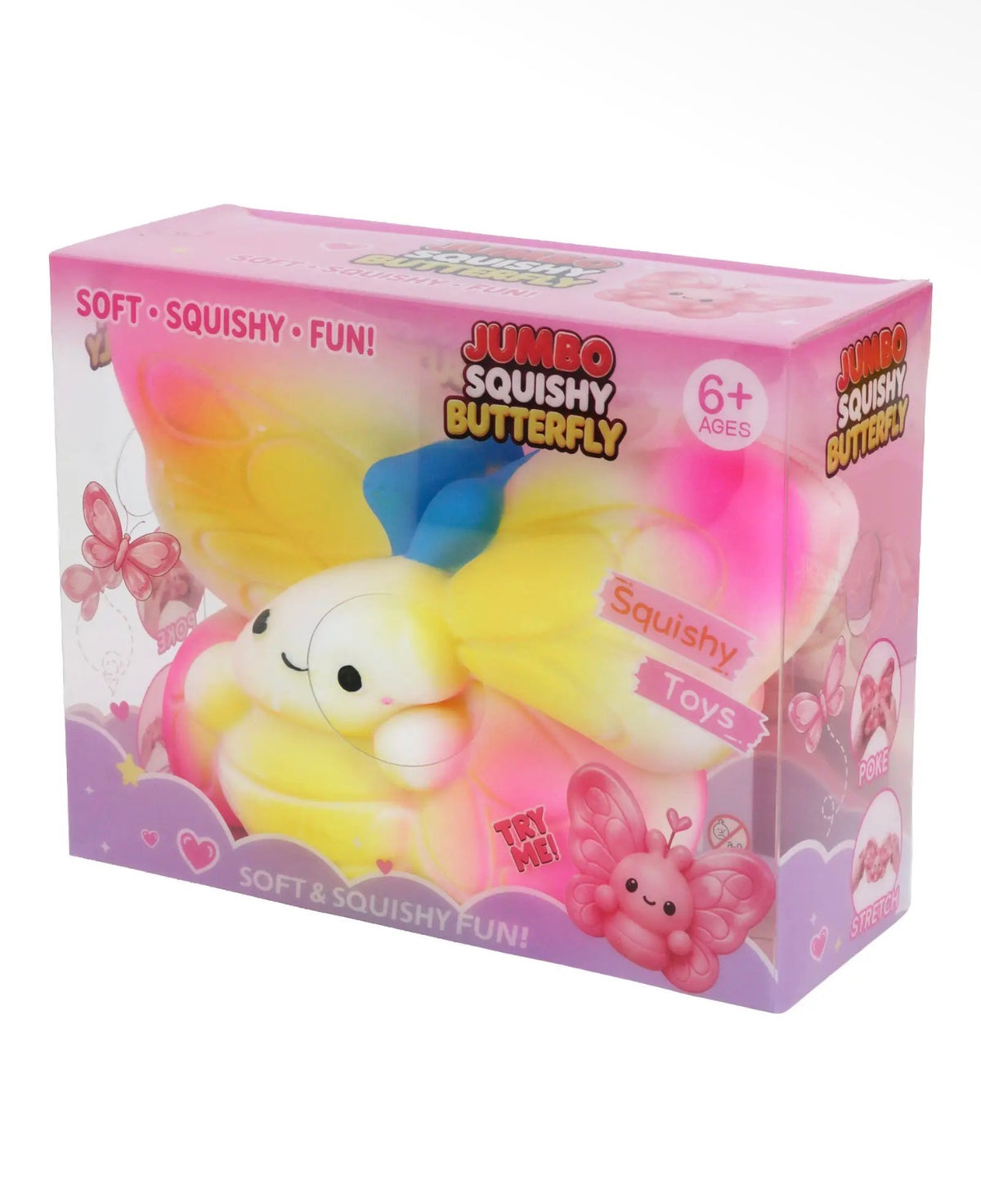Jumbo 7 inch butterfly fluffy slime filled squishy