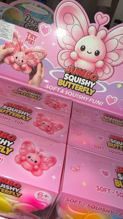 Jumbo 7 inch butterfly fluffy slime filled squishy