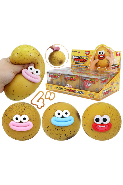 BIG Goofy Smile Potato Bun Fluffy Slime Filled Squishy: ASSORTED / ONE SIZE