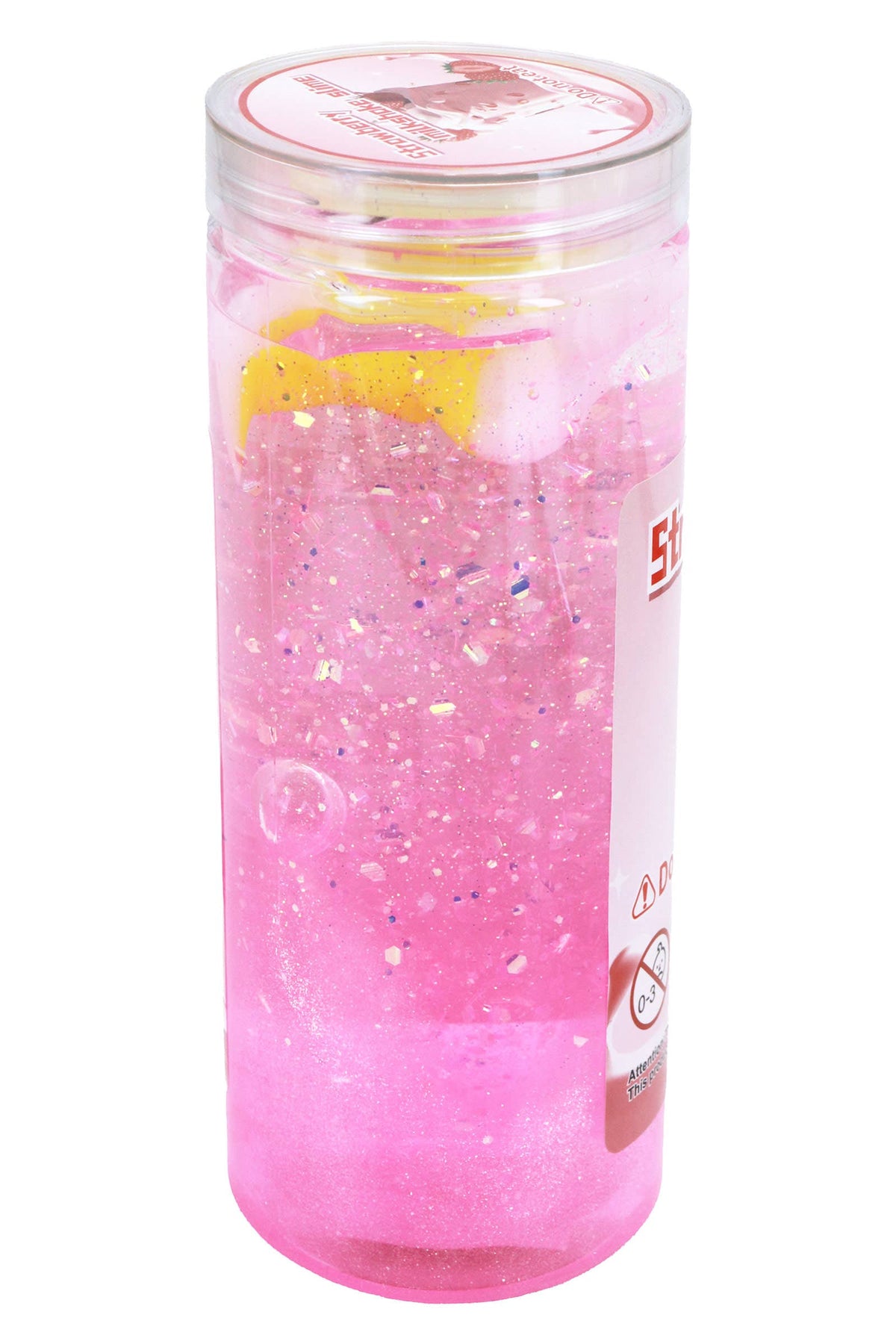 Strawberry Shimmery Slime Jar w/ Carrier - 12 Pcs: PINK / ONE SIZE