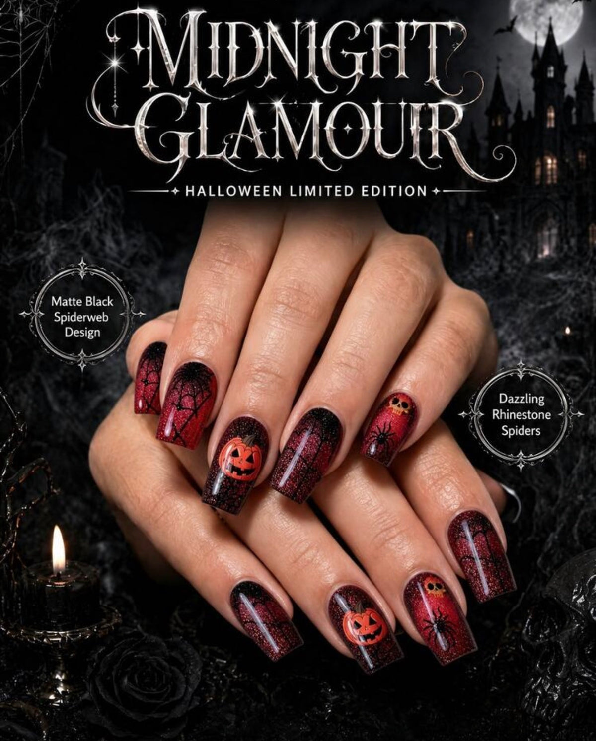 🌙 MIDNIGHT GLAMOUR COLLECTION 🌙

🎃 Halloween Limited Edition Press-On Nails