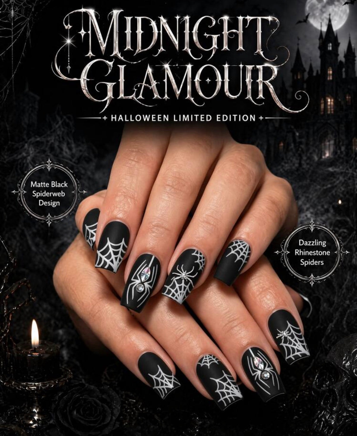 🌙 MIDNIGHT GLAMOUR COLLECTION 🌙

🎃 Halloween Limited Edition Press-On Nails