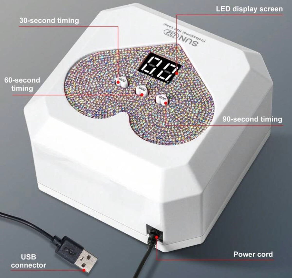Professional UV nail lamp heart shaped novelty ￼