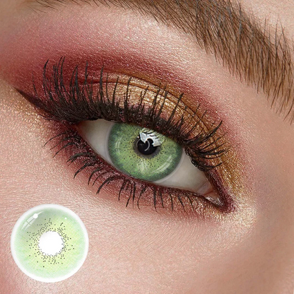 Green OC – O2 non-prescription color, contact lens and Case ￼