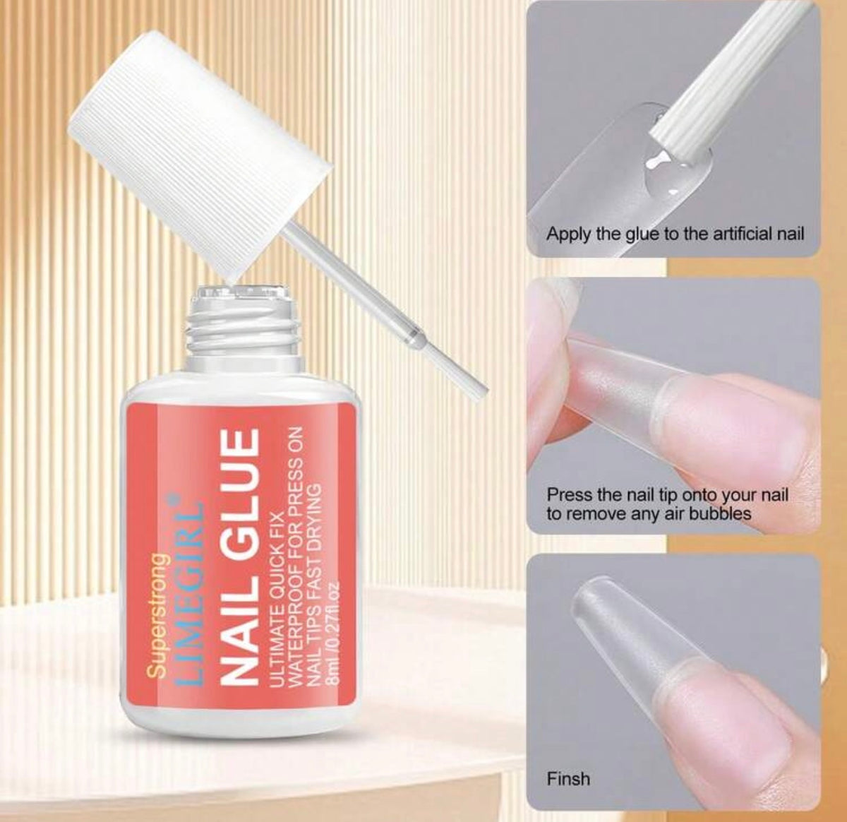 Nail glue- brush on xxtra hold