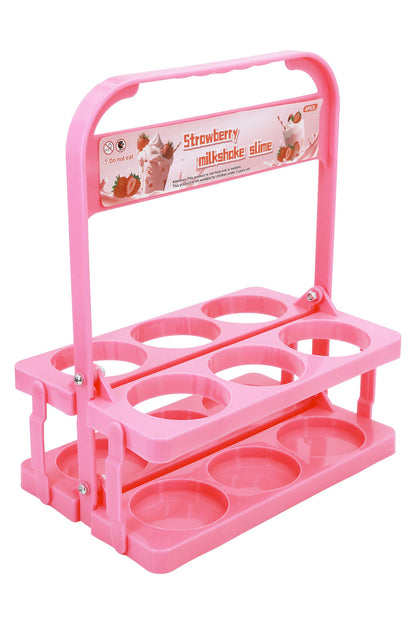 Strawberry Shimmery Slime Jar w/ Carrier - 12 Pcs: PINK / ONE SIZE