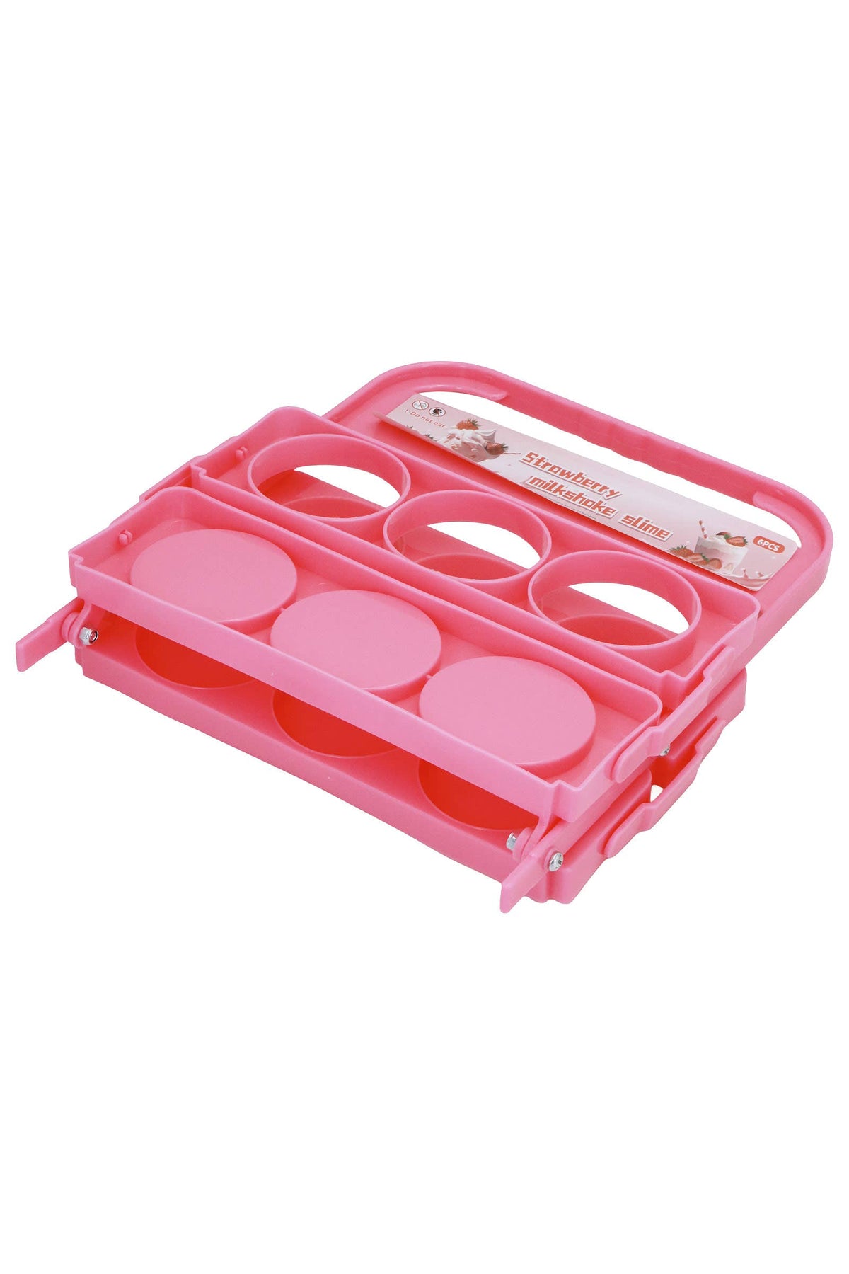 Strawberry Shimmery Slime Jar w/ Carrier - 12 Pcs: PINK / ONE SIZE