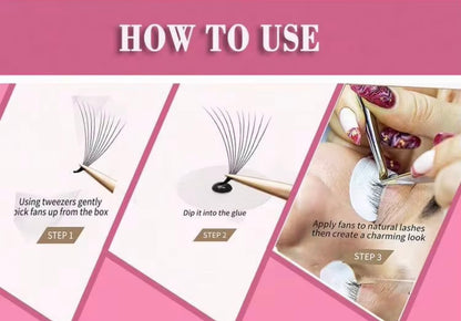 Premade Volume Lash Fans – Loose 500 Fans Box (Pointed Base, D Curl, 0.07mm)