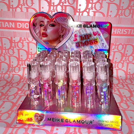 Clear lip gloss with cute flowers