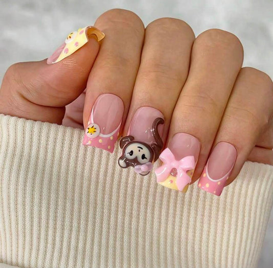 Monkey babe press on nails