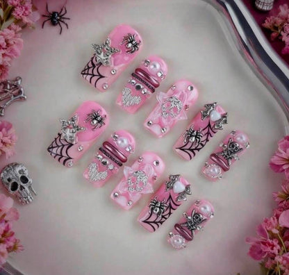 PINK HALLOWEEN BABE - PRESS ON NAILS