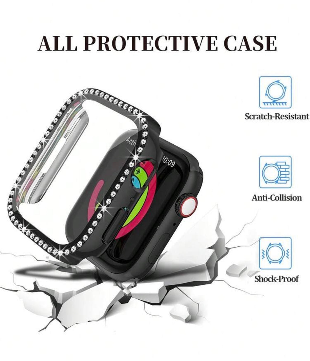 Diamond stud, Case series 10 46 MM Apple Watch screen protector ￼