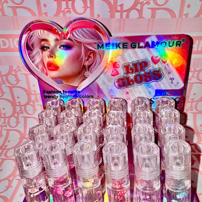 Clear lip gloss with cute flowers