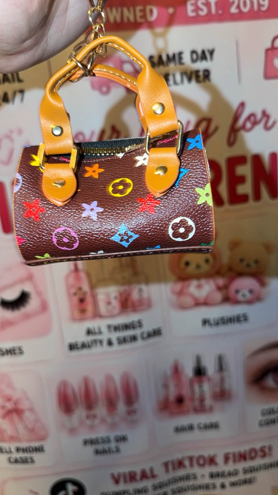 Inspired keychain mini bag