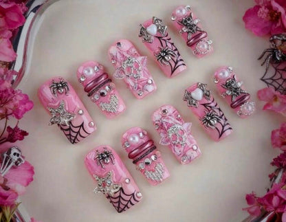 PINK HALLOWEEN BABE - PRESS ON NAILS