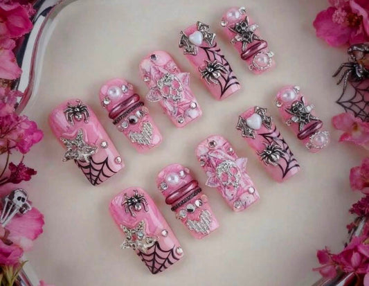 PINK HALLOWEEN BABE - PRESS ON NAILS