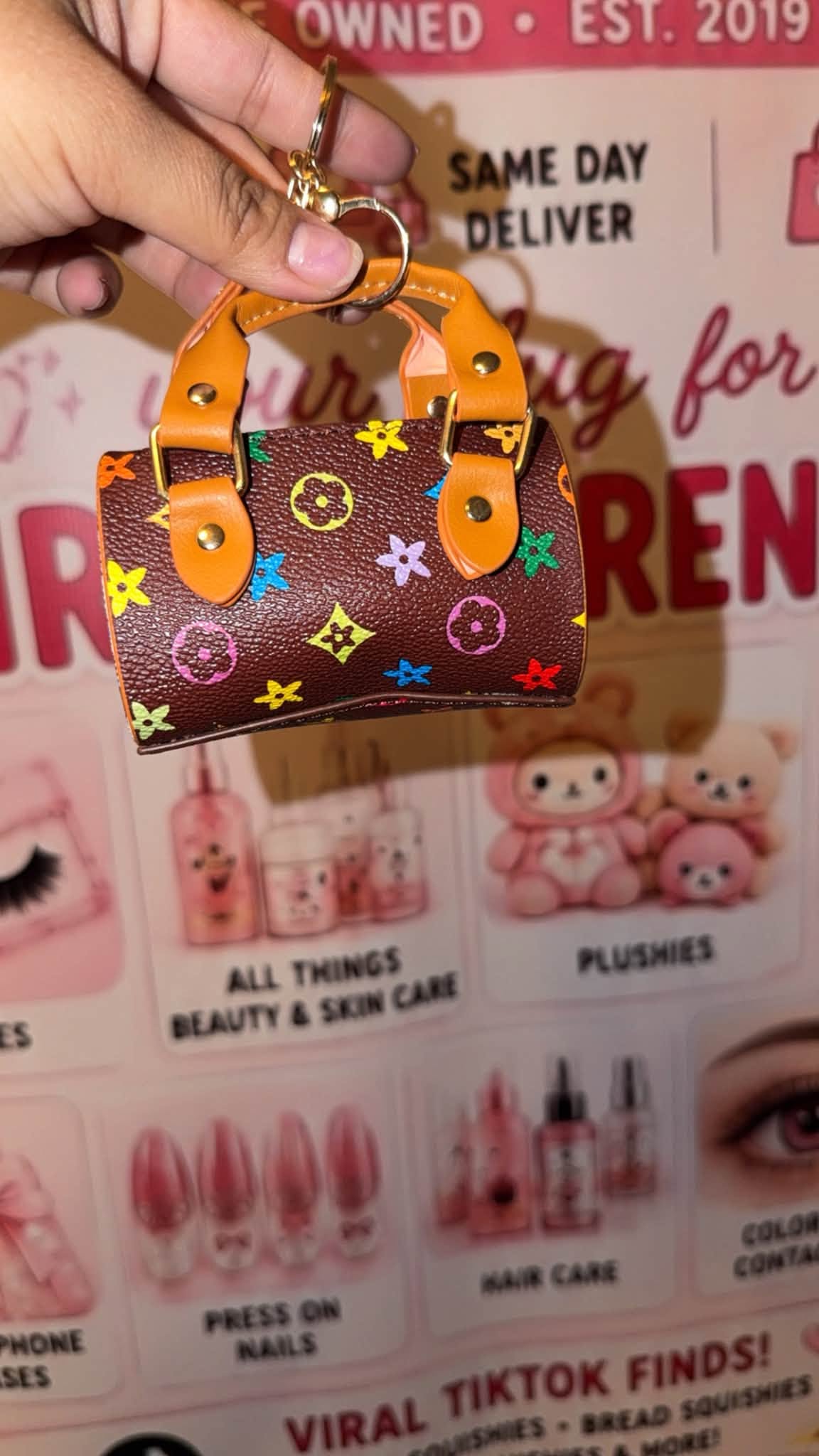 Inspired keychain mini bag