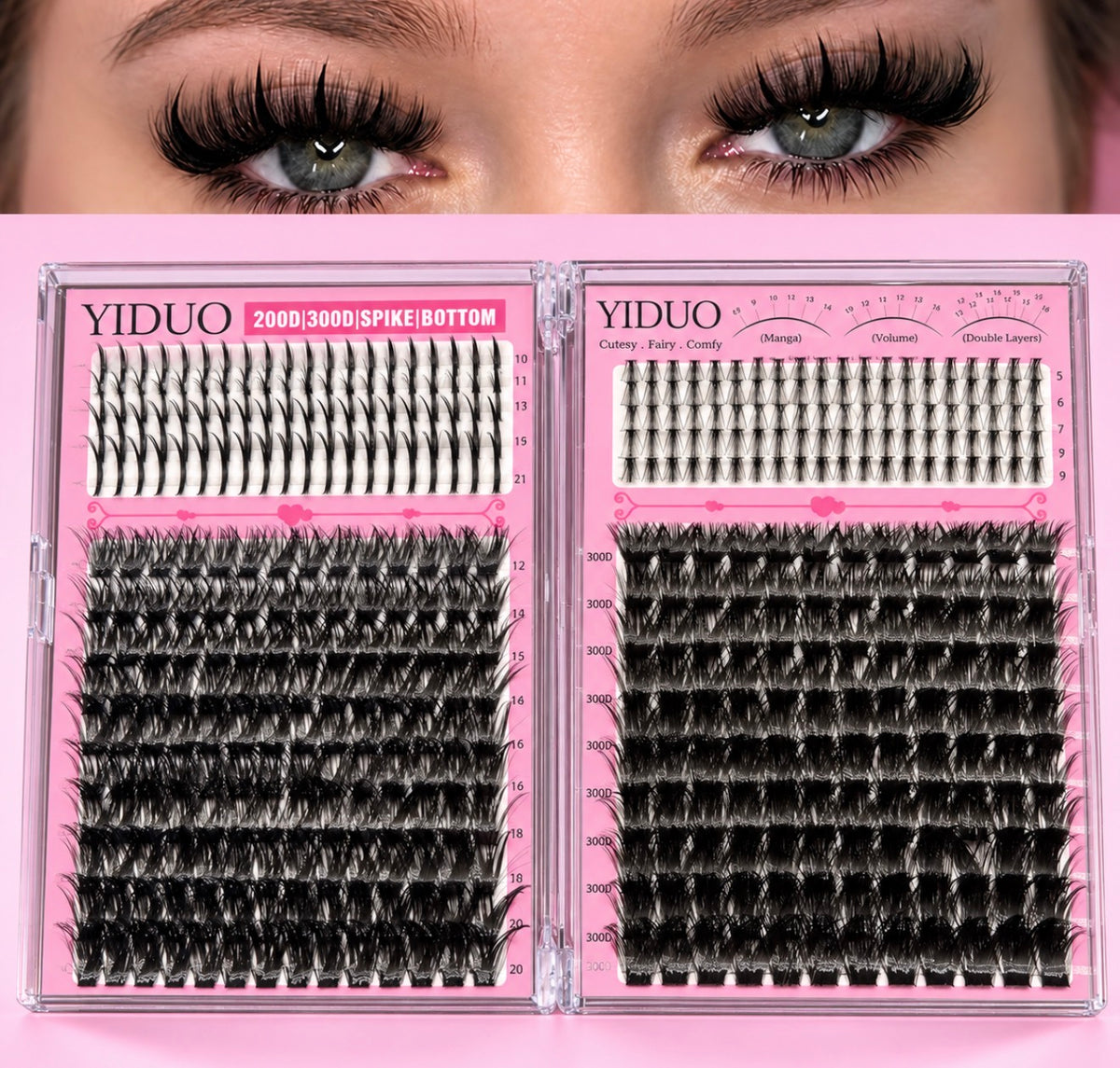 Spiky manga eyelash mix style extension kit 5–20 MM and 5–18 MM Spike