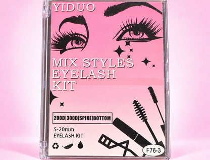 Spiky manga eyelash mix style extension kit 5–20 MM and 5–18 MM Spike