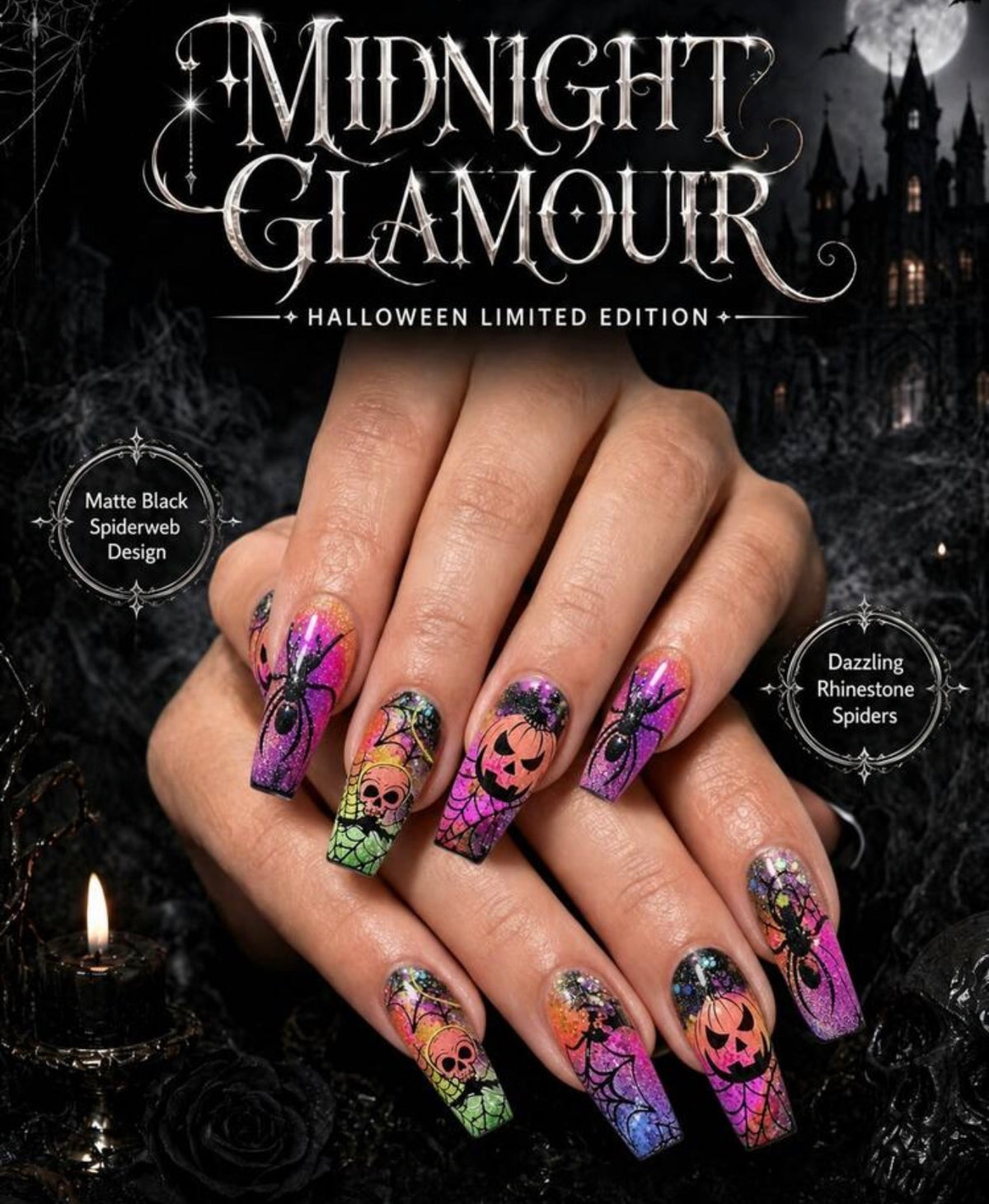 🌙 MIDNIGHT GLAMOUR COLLECTION 🌙

🎃 Halloween Limited Edition Press-On Nails