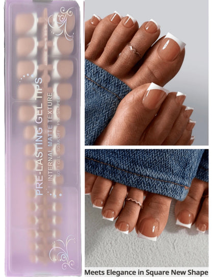 Bulk pack 150 piece French tip toenails ￼￼