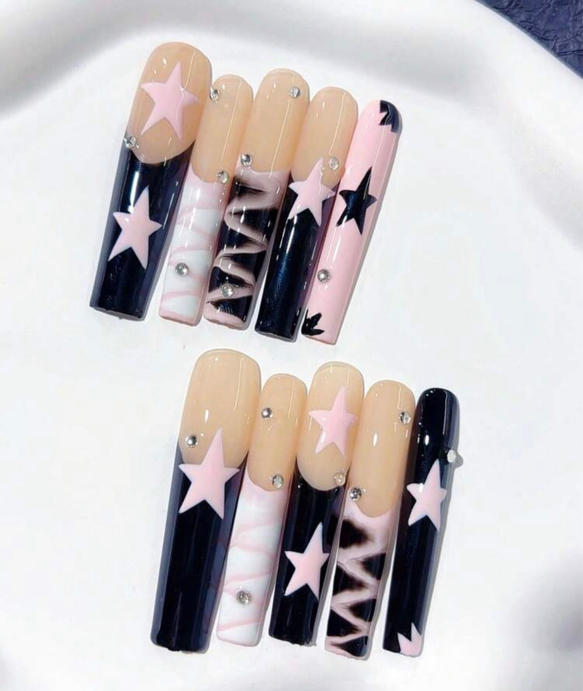 Xl press on nail set: rockstar babe