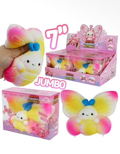 Jumbo 7 inch butterfly fluffy slime filled squishy