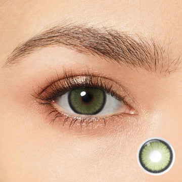 Green 81–2 non-prescription colored contacts with contact lens case