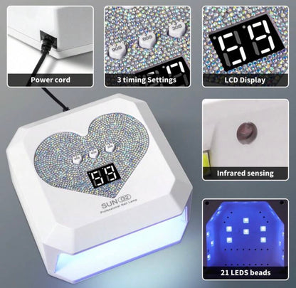 Professional UV nail lamp heart shaped novelty ￼