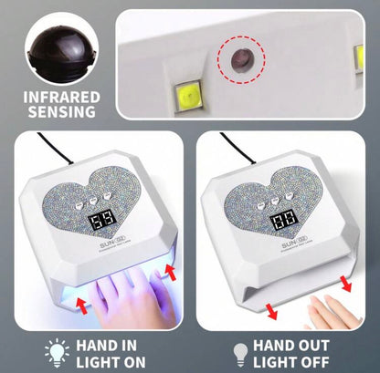 Professional UV nail lamp heart shaped novelty ￼