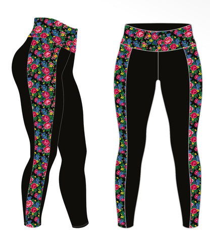 Native print flower leggings ￼