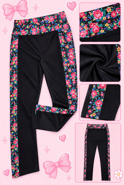 Native print flower leggings ￼