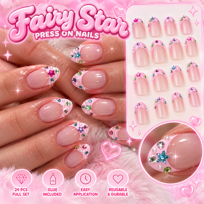 Fairy star press on nails 24pc set