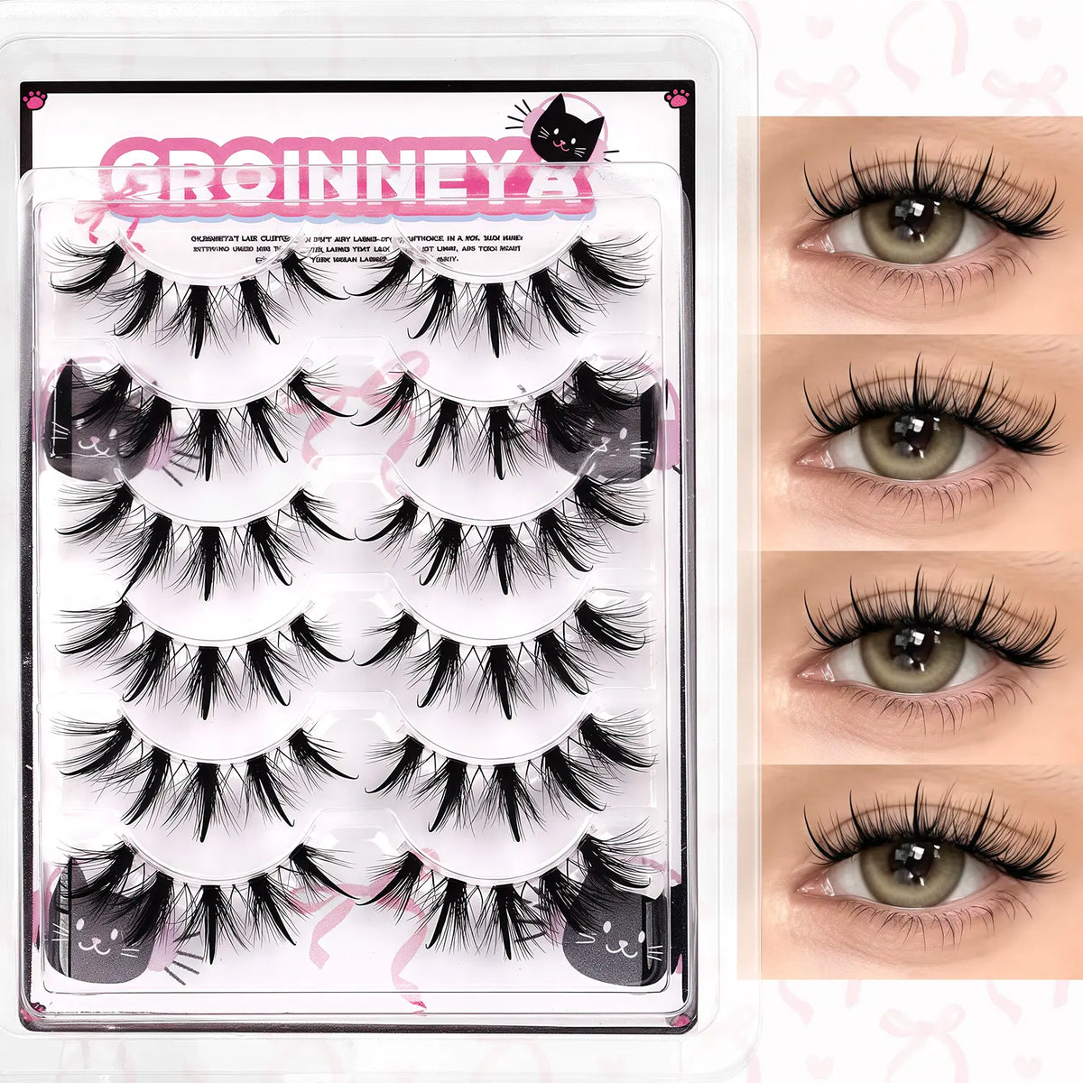 Kawaii black hat manga strip eyelash book ￼