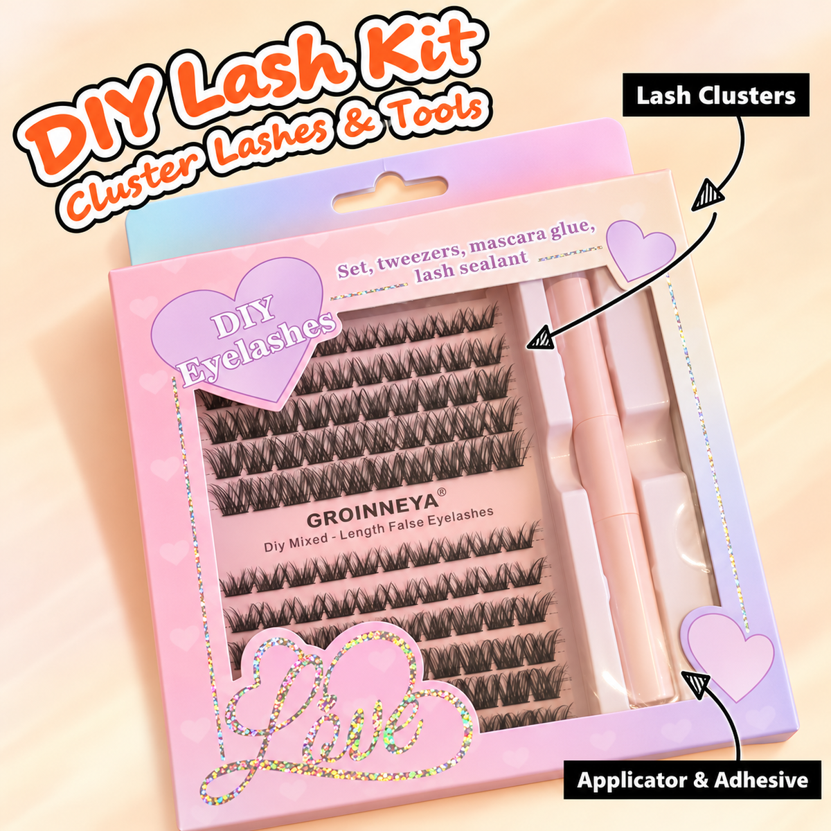 3in1 DIY, lash extension kit, love💖￼