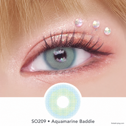 S0209-aquamarine baddie-soft hydrophilic contact lens ￼