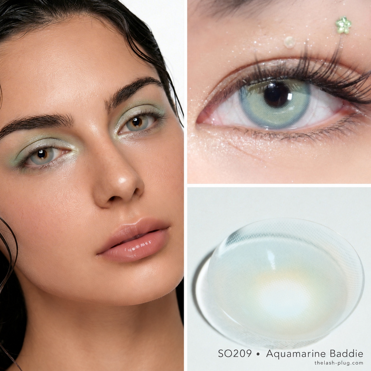 S0209-aquamarine baddie-soft hydrophilic contact lens ￼