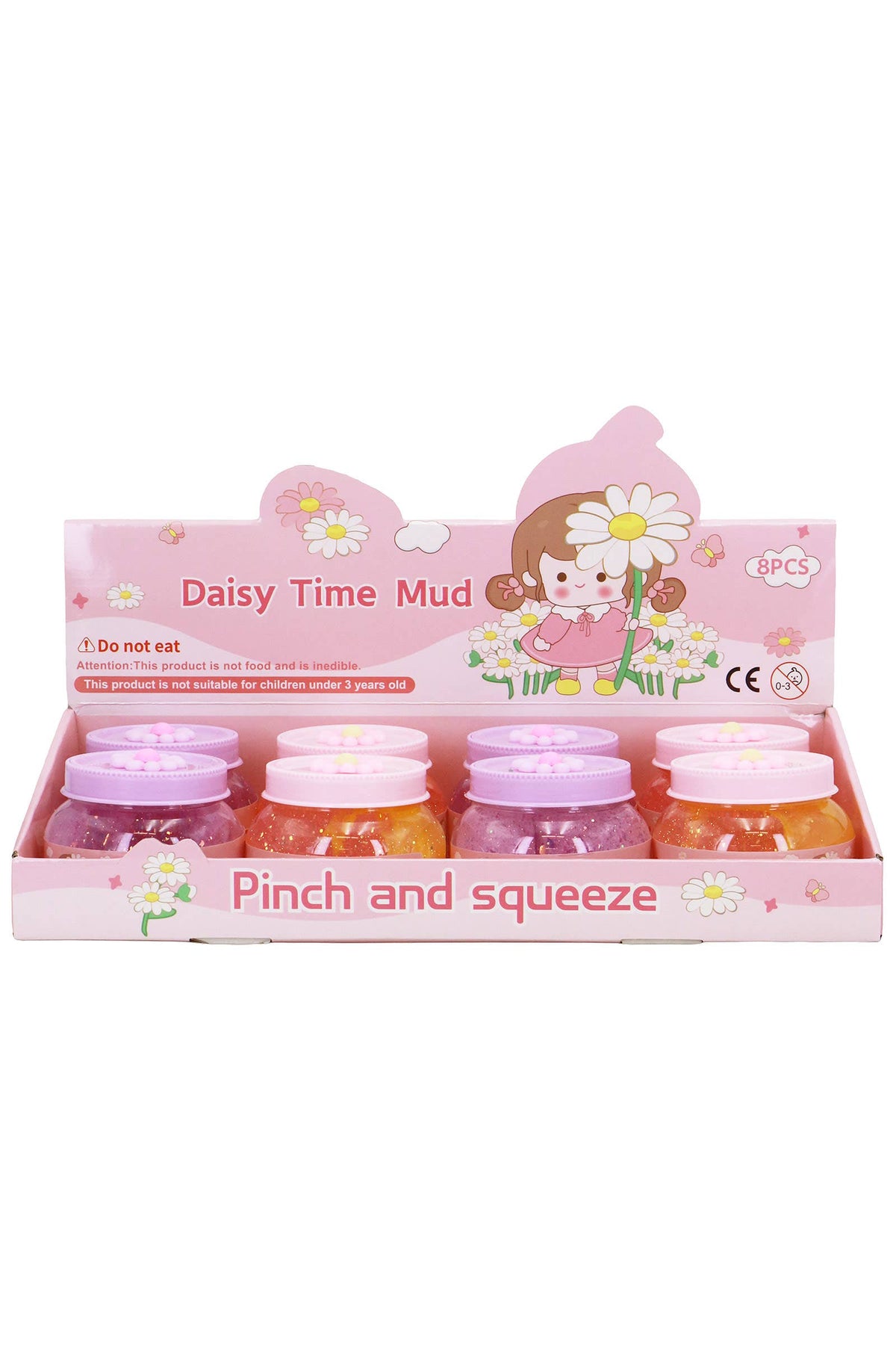 Daisy Flower Glittery Slime Jar -ASSORTED / ONE SIZE
