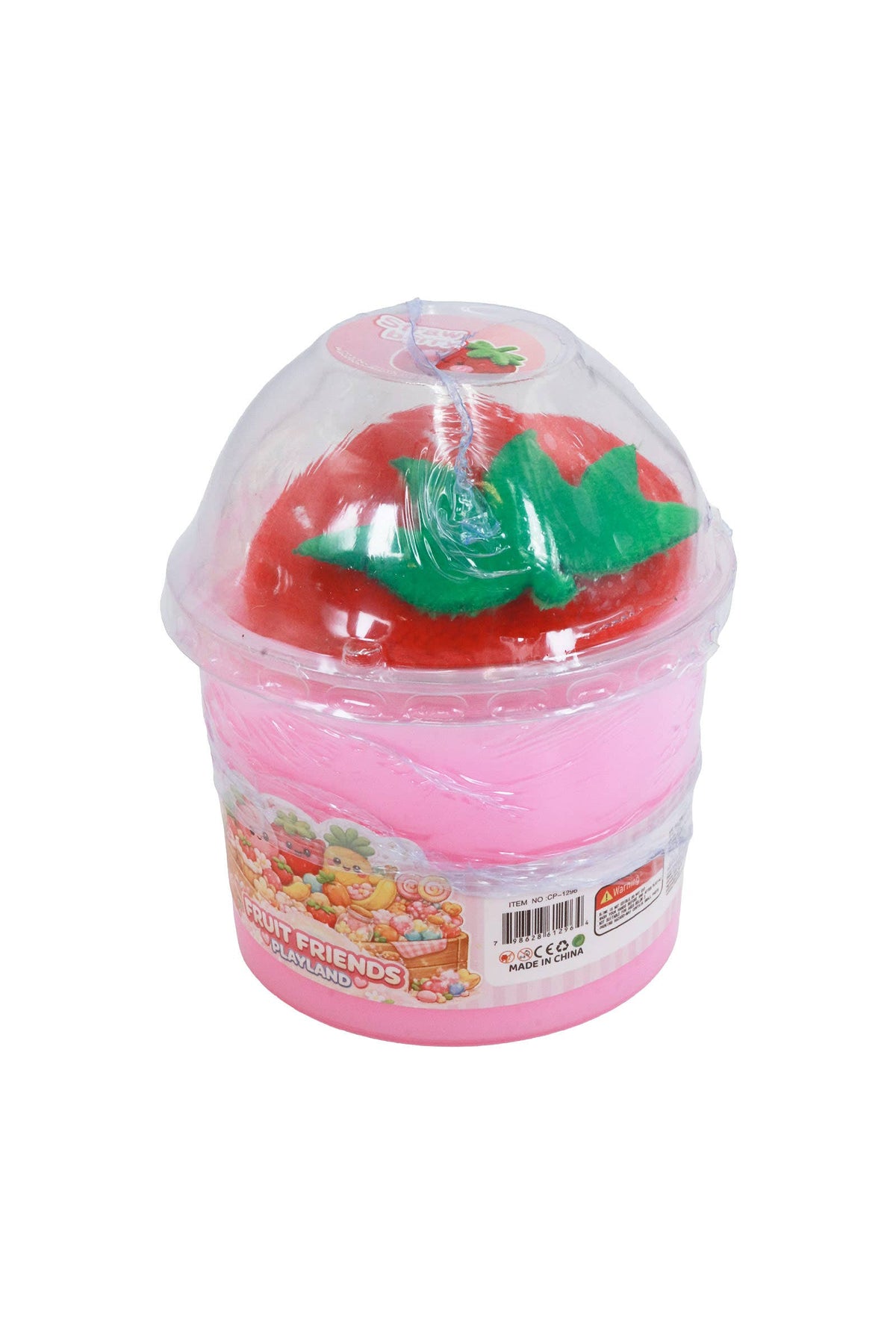 Fruit 2-in-1 Gel Slime and Fuzzy Plush Toy Cup - 9 Count: ASSORTED / ONE SIZE