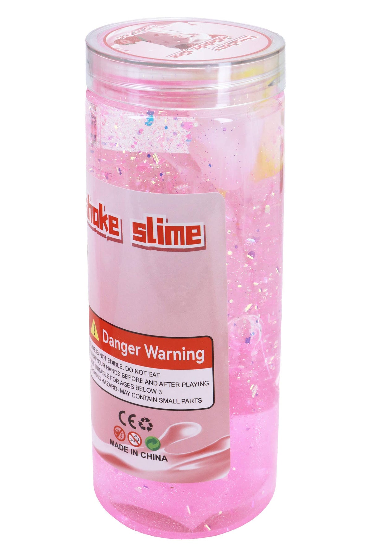 Strawberry Shimmery Slime Jar w/ Carrier - 12 Pcs: PINK / ONE SIZE