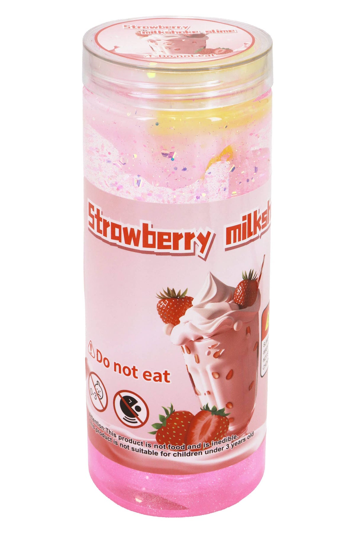 Strawberry Shimmery Slime Jar w/ Carrier - 12 Pcs: PINK / ONE SIZE